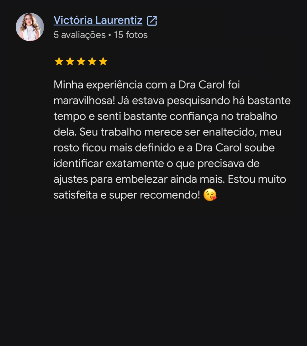 Depoimento de paciente — autoestima renovada