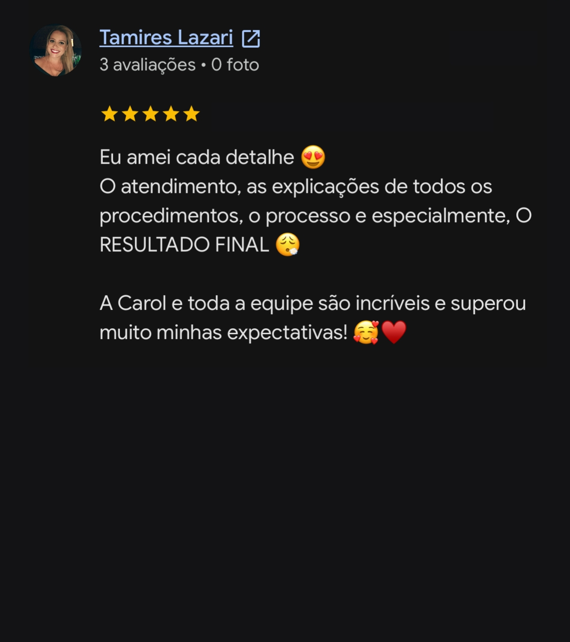 Depoimento de paciente — confiança e cuidado