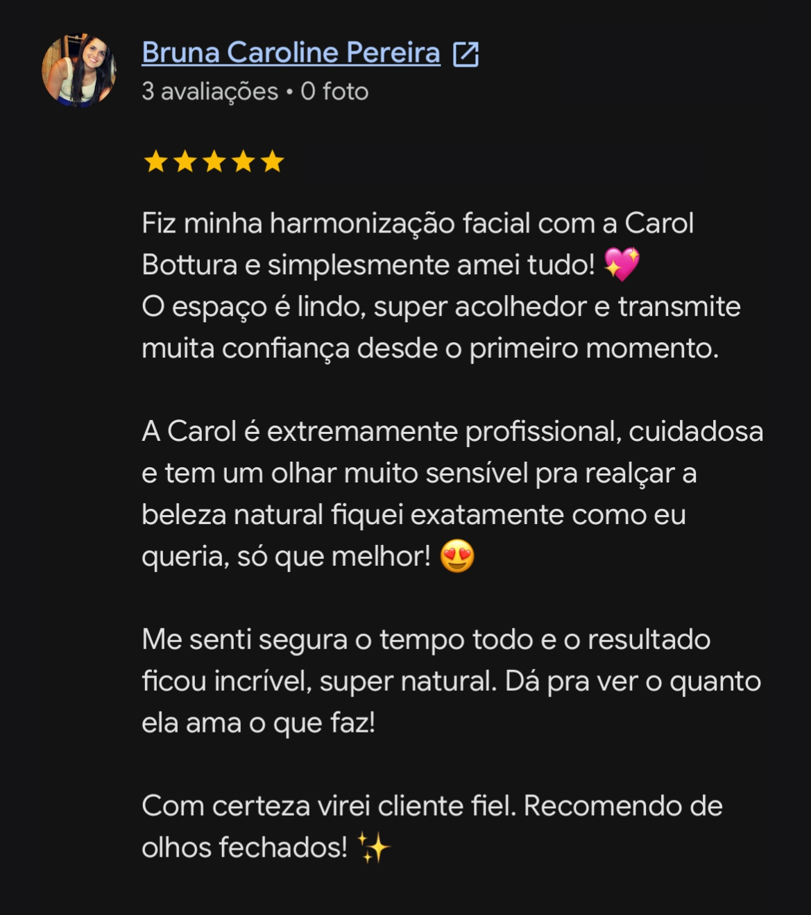 Depoimento de paciente — resultado final